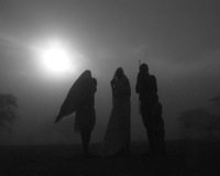 Maasai in sandstorm